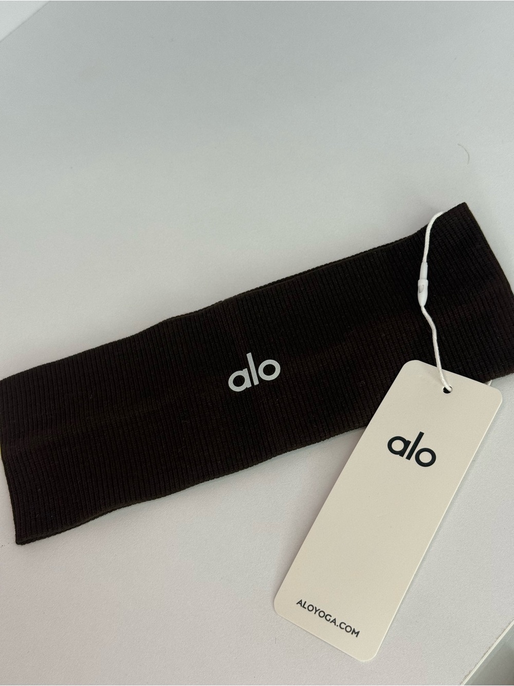 ALO Yoga Black Ribbed Headband for Men